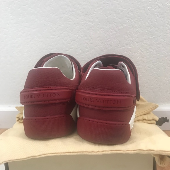 Louis Vuitton Red Elliptic Damier Sneaker SZ 10.5 - Picture 3 of 8